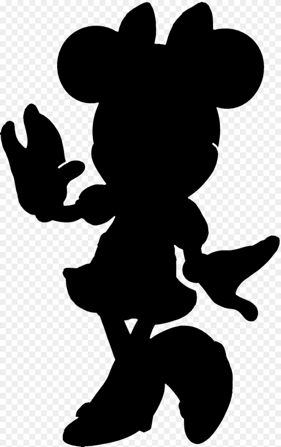 Minnie Minnie Mouse Mickey Mouse Cinderella Watercolor Stencil Disney Character Silhouettes, Gray Free Png Download