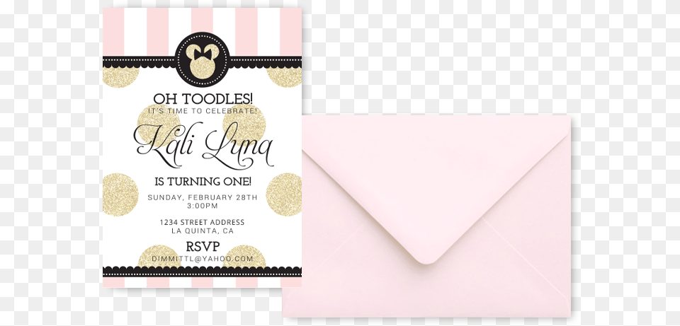 Minnie Mouse Baby Birthday Invitations Dcmediadesign1 Envelope, Mail Png Image