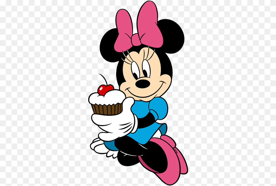 Minnie Mouse Birthday Cake Clipart 3 By Elizabeth Minnie Mouse Holding A Cupcake, Cartoon Png Image