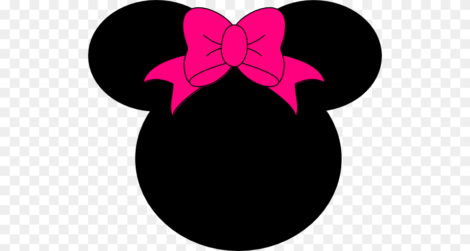 Minnie Mouse Bow No Dots Clip Art At Clipart Library Minnie Mouse Black And Pink, Ammunition, Weapon, Bomb, Plant Free Png