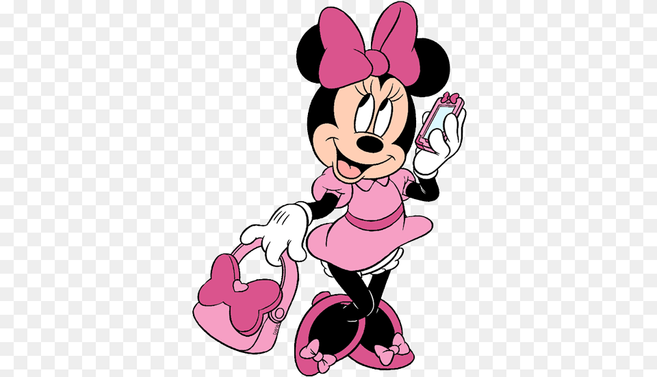Minnie Mouse Clip Art 3 Disney Galore Minnie Mouse Using Phone, Cartoon, Baby, Person Png