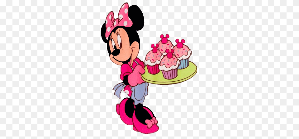 Minnie Mouse Clip Art Disney Baby Minnie, Cake, Cream, Cupcake, Dessert Png Image