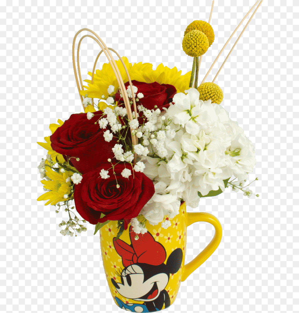 Minnie Mouse Flower Mug With Lid Flower, Plant, Flower Arrangement, Flower Bouquet, Rose Png