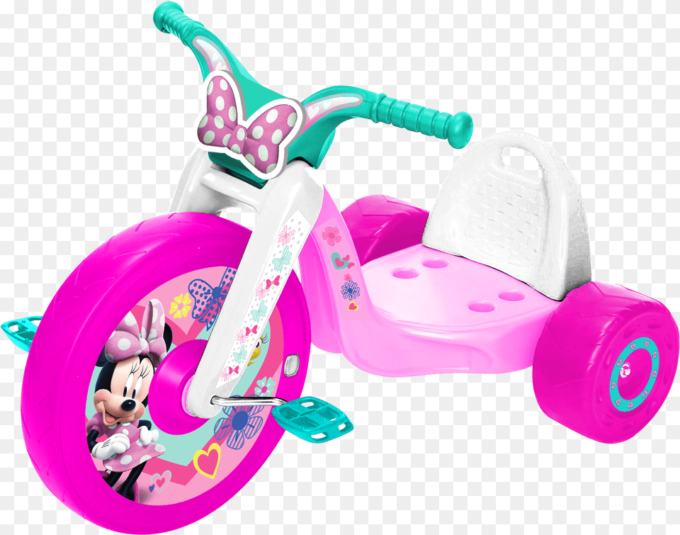 Minnie Mouse Fly Wheel Tricycle, Vehicle, Transportation, Person, Baby Free Transparent Png