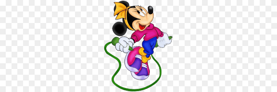 Minnie Mouse Getting Her Jump Rope Exercise Going Mickey, Baby, Person, Book, Comics Free Png