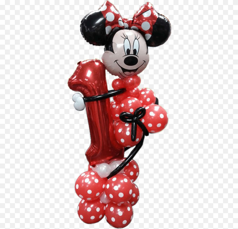 Minnie Mouse Holding Number Minnie Mouse Number 1 Balloon, Figurine, Baby, Person Free Png