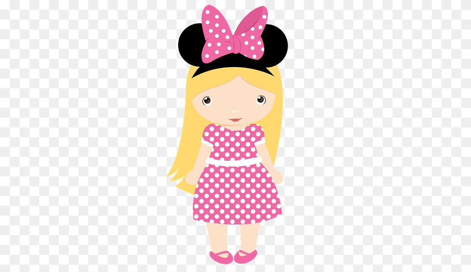 Minnie Mouse Little Girl Clip Art Clip Art, Pattern, Doll, Toy, Face Free Png Download