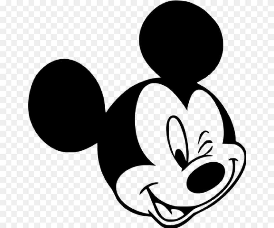 Minnie Mouse Mickey Mouse Black And White Drawing Clip Mickey Mouse Decals, Gray Free Png Download