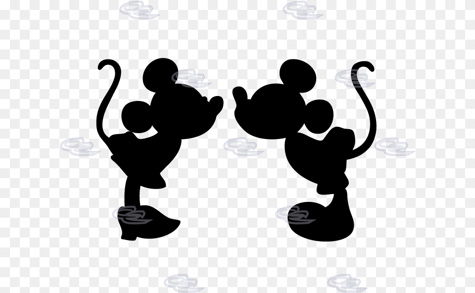 Minnie Mouse Mickey Mouse Silhouette Drawing Clip Art Mickey And Minnie Mouse Kissing, Spiral, Machine, Spoke Free Png Download