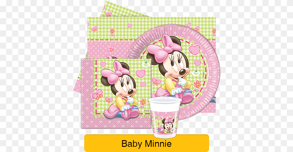 Minnie Mouse Party Supplies 8 Disney Minnie Mouse Baby Party Paper Dinner Plates, Cup, People, Person Free Transparent Png