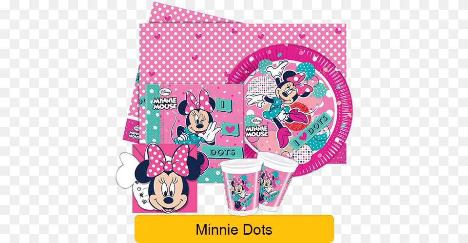 Minnie Mouse Party Supplies 8 Disney39s Minnie Mouse Funky Pink Dots Party Paper, Cup, Cream, Dessert, Food Png Image
