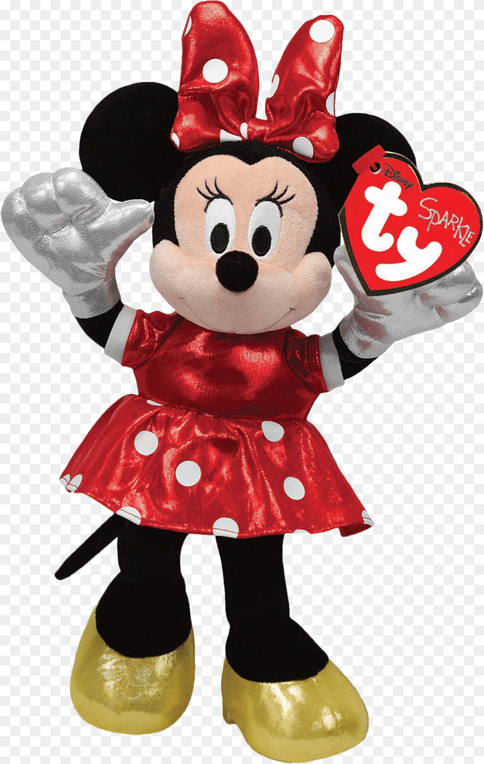 Minnie Mouse Red Sparkle 8 Beanie Babies Plush Ty Sparkle Minnie Mouse, Clothing, Glove, Doll, Toy Png