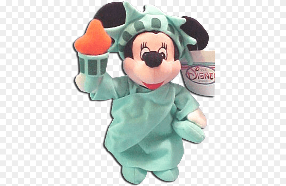 Minnie Mouse Statue Of Liberty Disney Store Doll Plush Minnie Mouse Doll Liberty, Toy, Baby, Face, Head Png Image