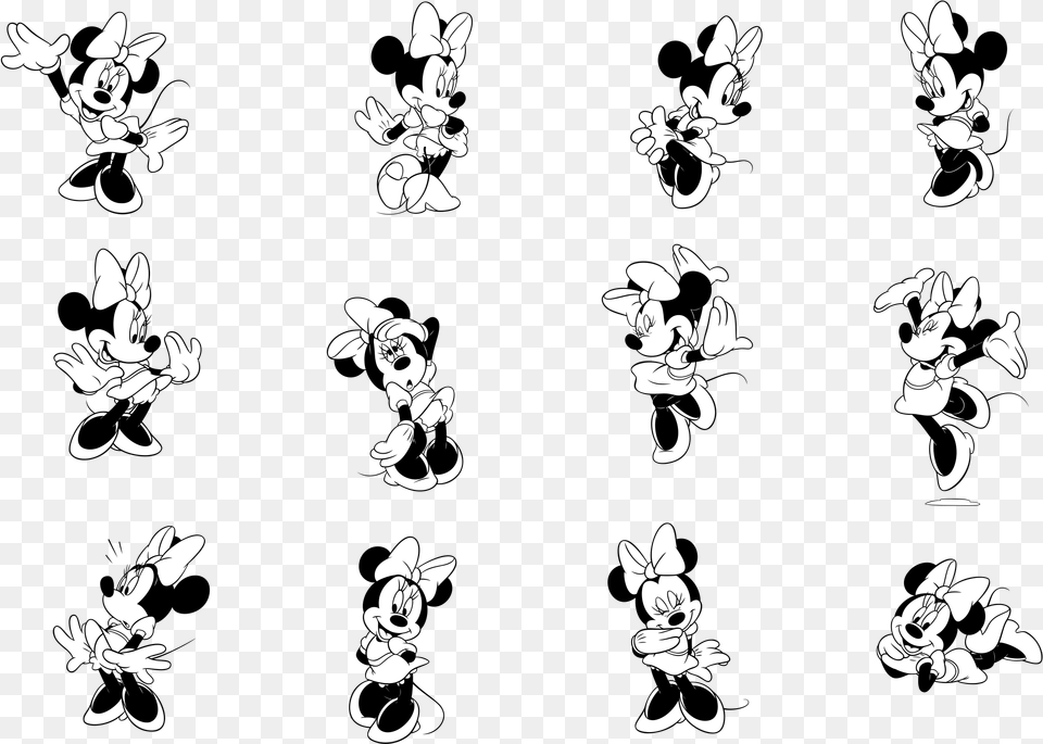Minnie Mouse Vector Free Download, Stencil, Baby, Flower, Person Png Image