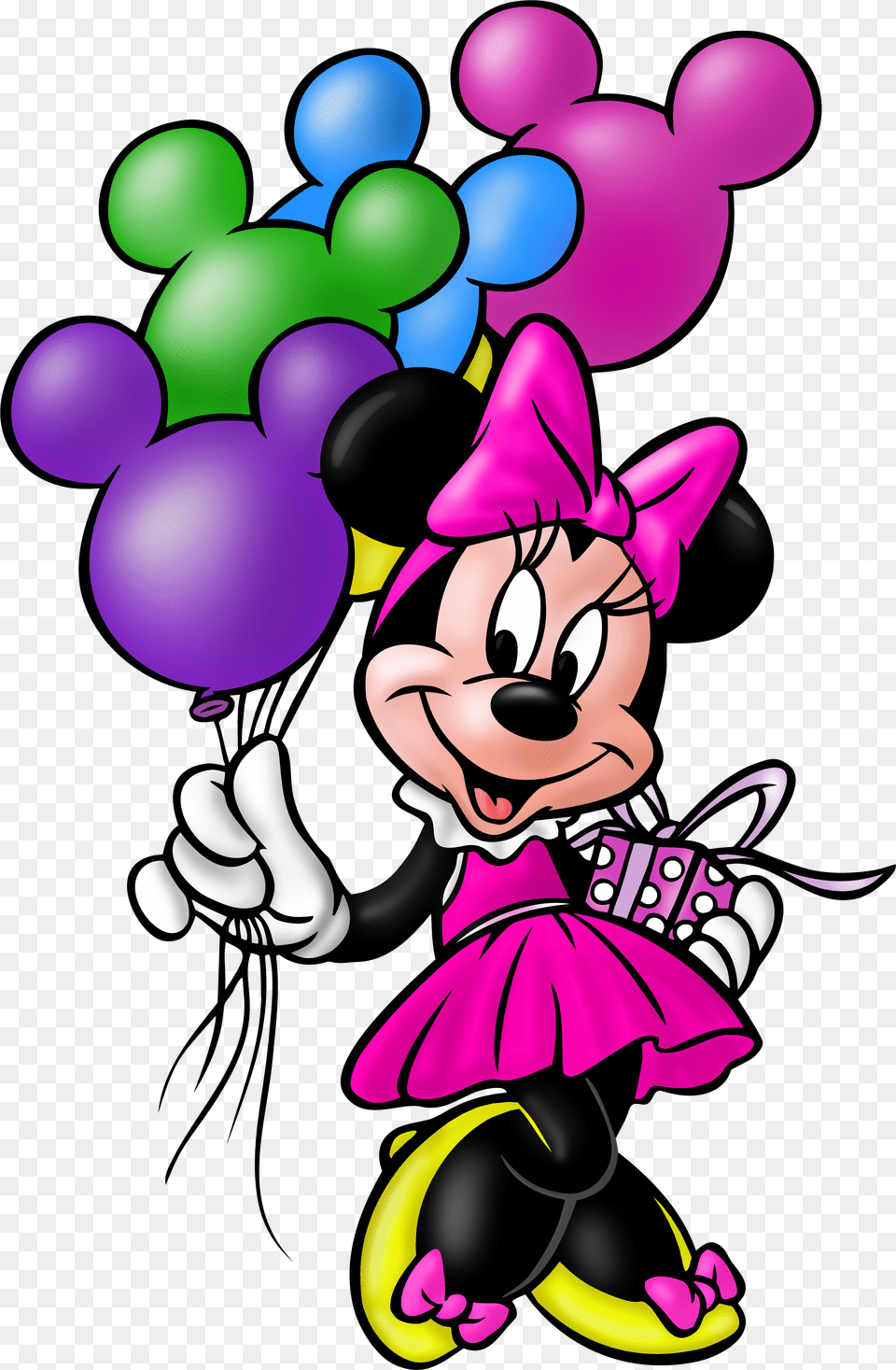 Minnie Mouse With Balloons Free Png Download