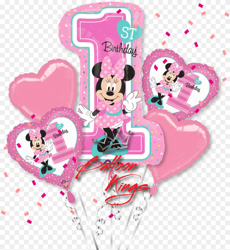 Minnie Mouse With Balloons, Baby, Person, Birthday Cake, Cake Png