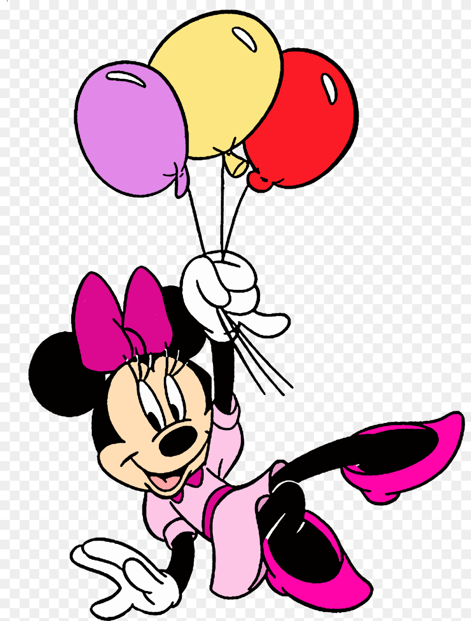 Minnie Rosa Imagens Minnie Mouse Holding Balloons, Cartoon, Baby, Person, Head Png Image