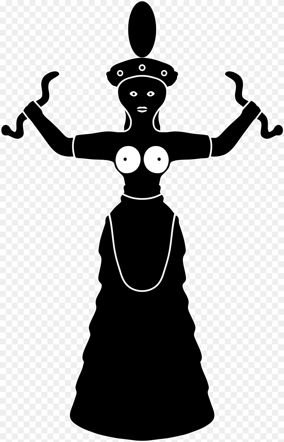 Minoan Goddess, Stencil, Person, Face, Head Free Png Download