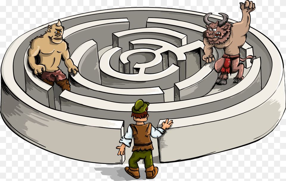 Minotaur Labyrinth Theseus Cyclops Maze, Baby, Person, Hot Tub, Tub Png