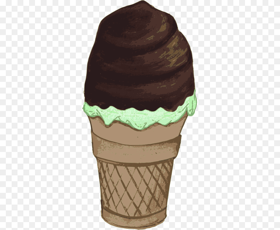 Mint Ice Cream Clipart Chocolate Covered Ice Cream Cone Clipart, Dessert, Food, Ice Cream, Soft Serve Ice Cream Free Png