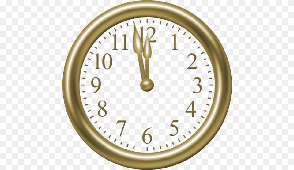 Minuit Horloge Pendule Dore Nouvel An Rveillon Clock Face Png Image