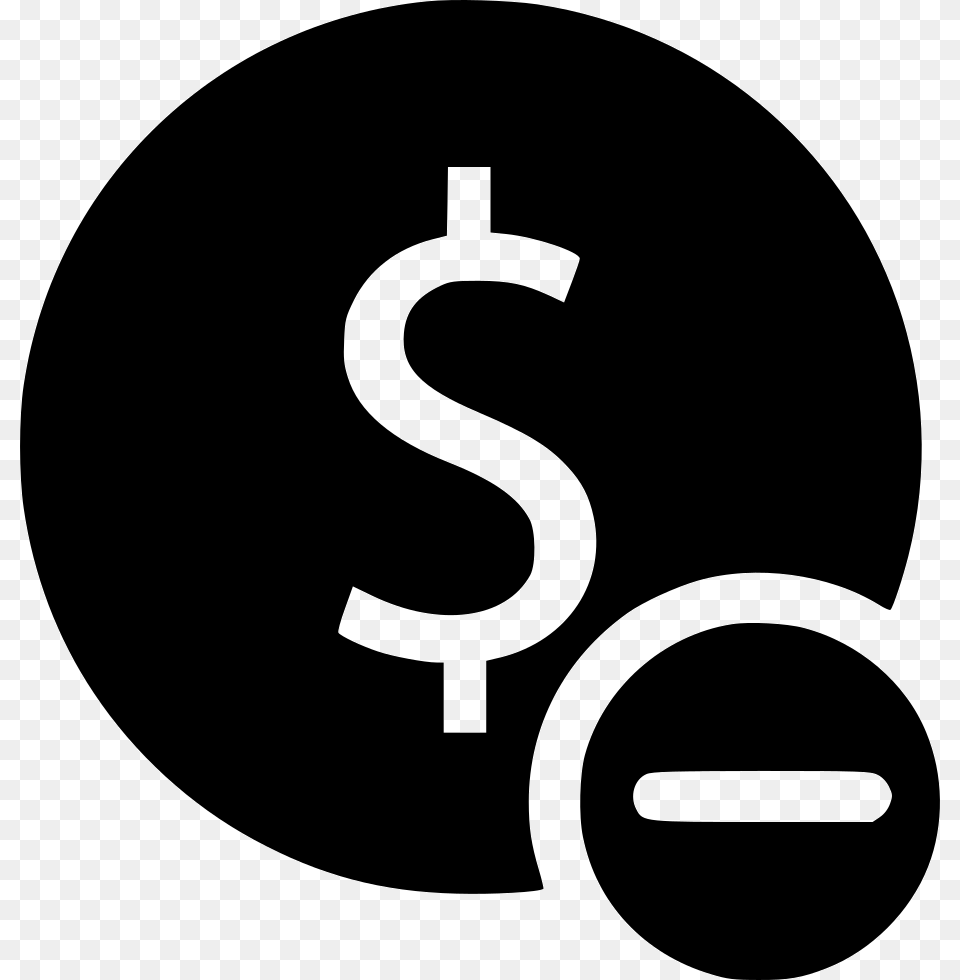Minus Dollar Coin Big Money Small Money, Stencil, Symbol, Text, Number Png