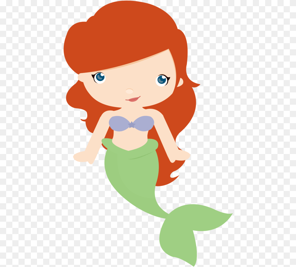 Minus Mermaid Under The Sea The Little Mermaid Beach Mermaid Baby Cartoon Transparent, Person, Head, Face Png Image