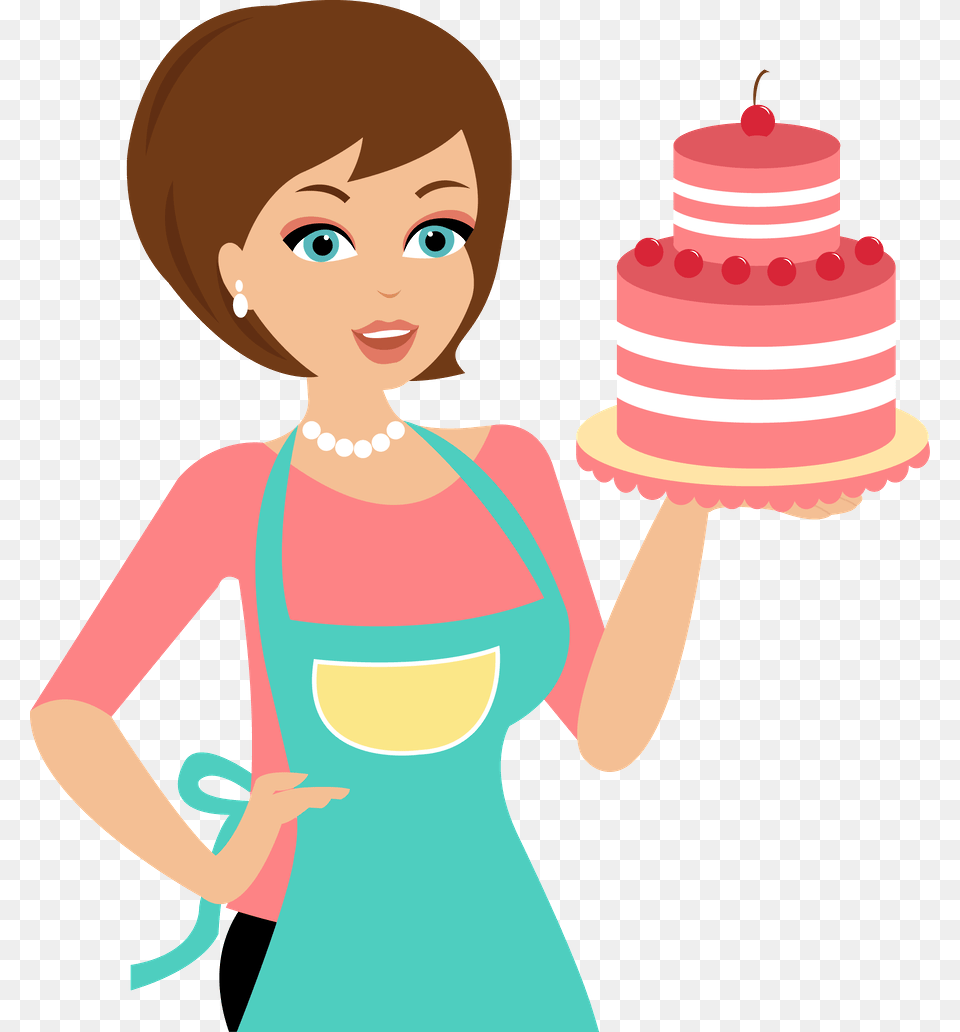 Minus Say Hello Ahcilar Woman Baker Clipart, Birthday Cake, Cake, Cream, Dessert Free Png Download