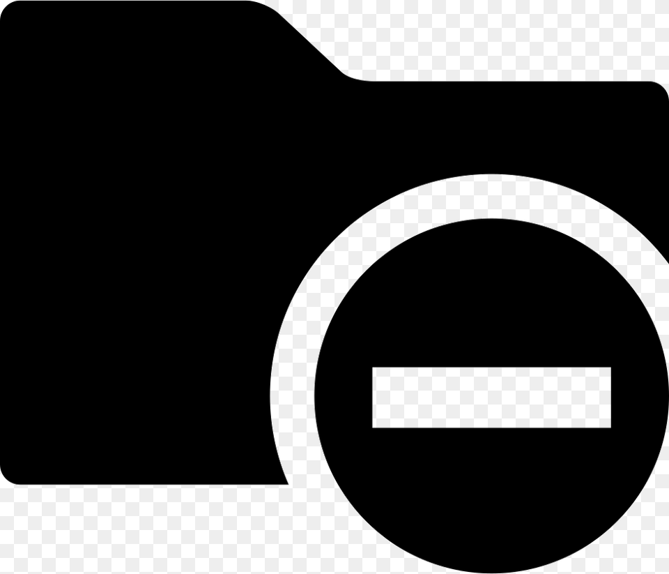 Minus Sign On Black Folder Symbol Of Interface Icon, Stencil, Electronics Png Image