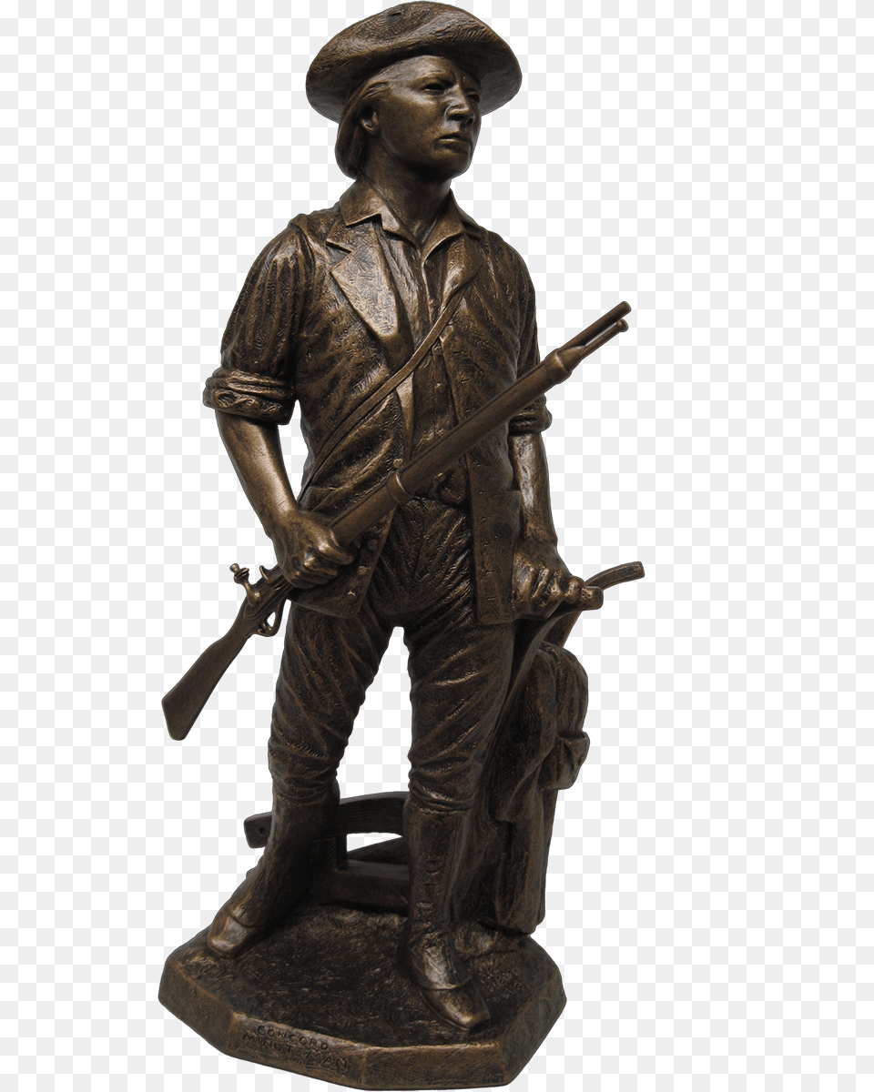Minuteman Award Trophy National Guard Minuteman Statue, Adult, Bronze, Figurine, Male Free Png Download