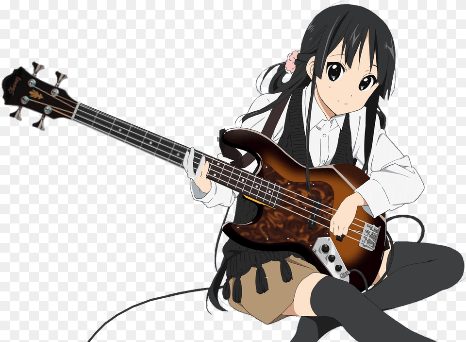 Mio Akiyama Bass Guitar, Musical Instrument, Person, Adult, Female Free Png
