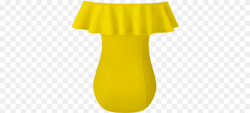 Mira Lemon Bonded Flounce Maillot Maillot, Daffodil, Flower, Plant, Jug Png Image