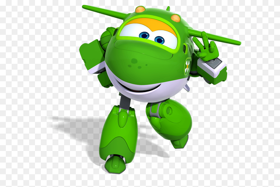 Mira Making Peace Sign, Green, Toy, Robot Free Png