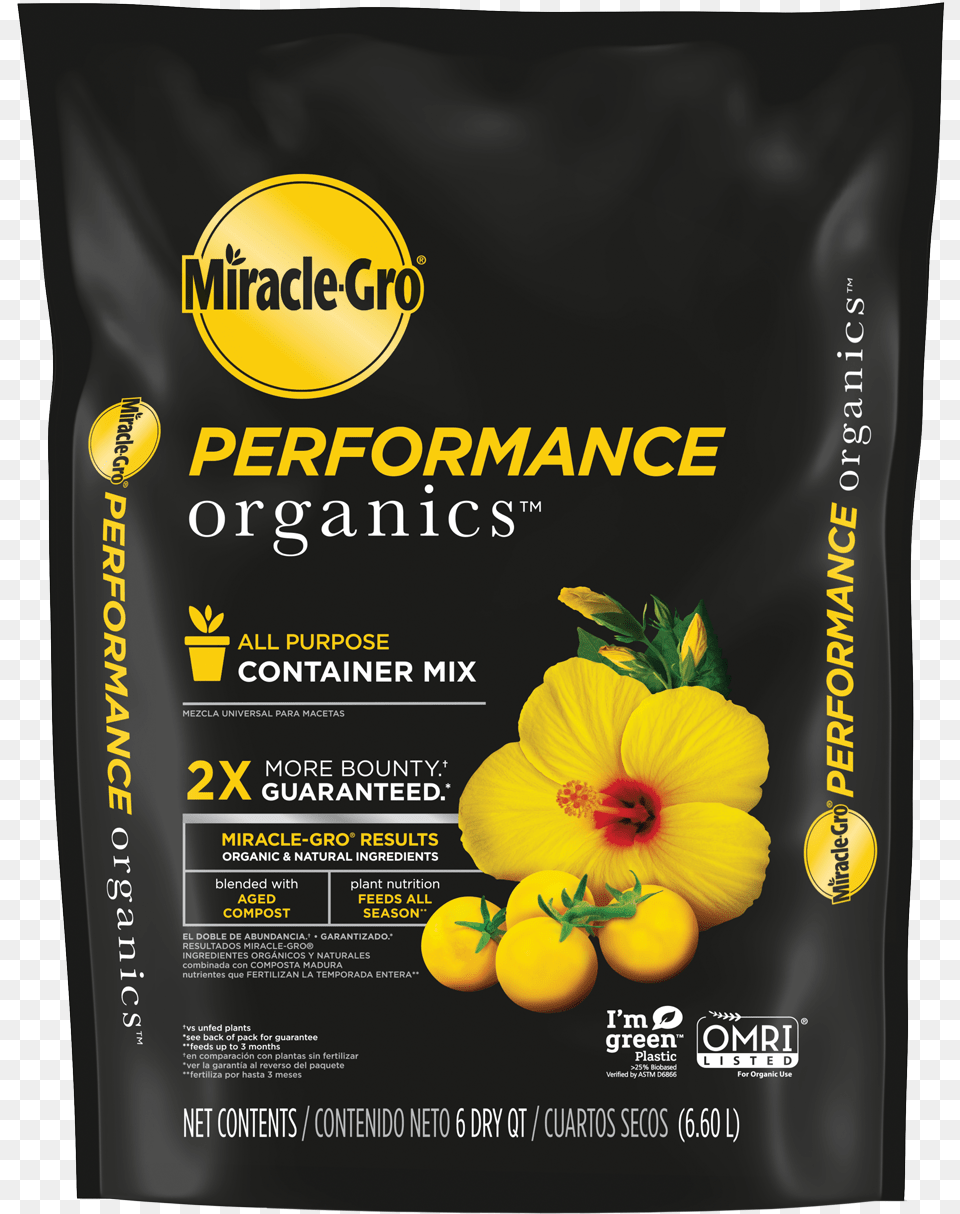 Miracle Gro Performance Organics Soil, Advertisement, Poster, Flower, Plant Png