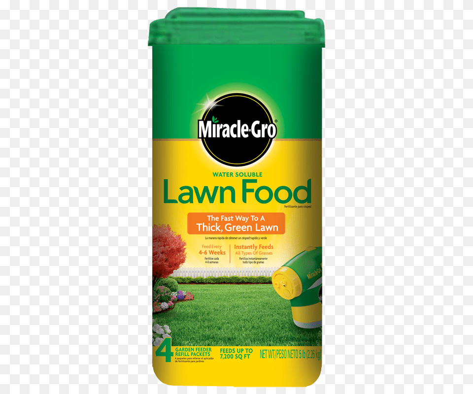 Miracle Gro Water Soluble Lawn Food, Herbal, Herbs, Plant, Advertisement Png Image