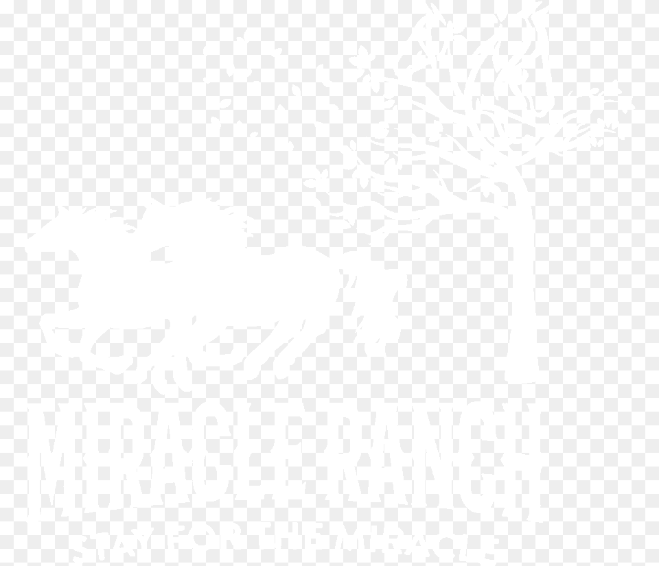 Miracle Ranch Logo White Furry, Stencil, Advertisement, Poster, Silhouette Free Transparent Png