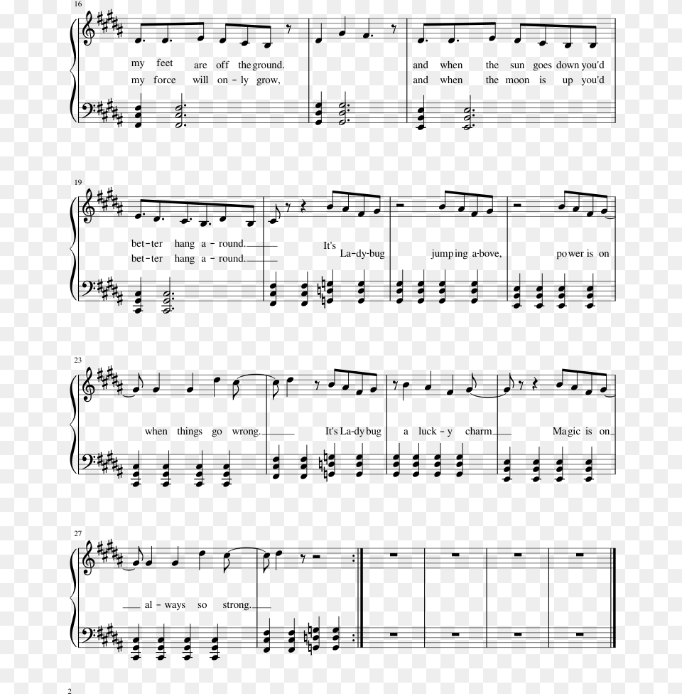 Miraculous Ladybug Sheet Music Composed By Brynn Shults Lachrimae Antiquae John Dowland Score, Gray Png