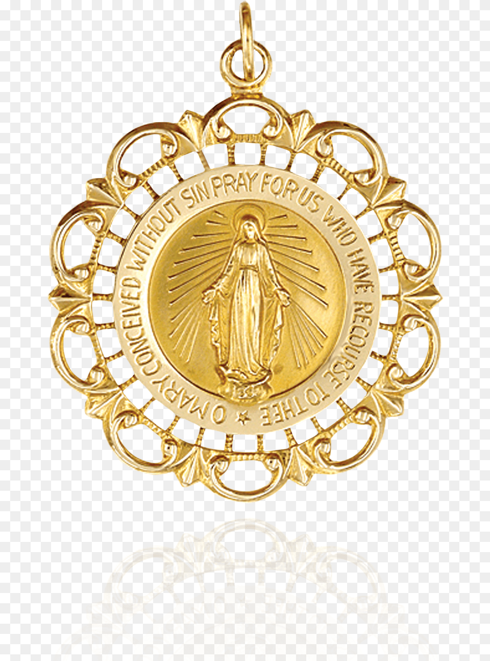 Miraculous Medallion With Filigree Frame Medal, Gold, Woman, Adult, Wedding Free Png Download