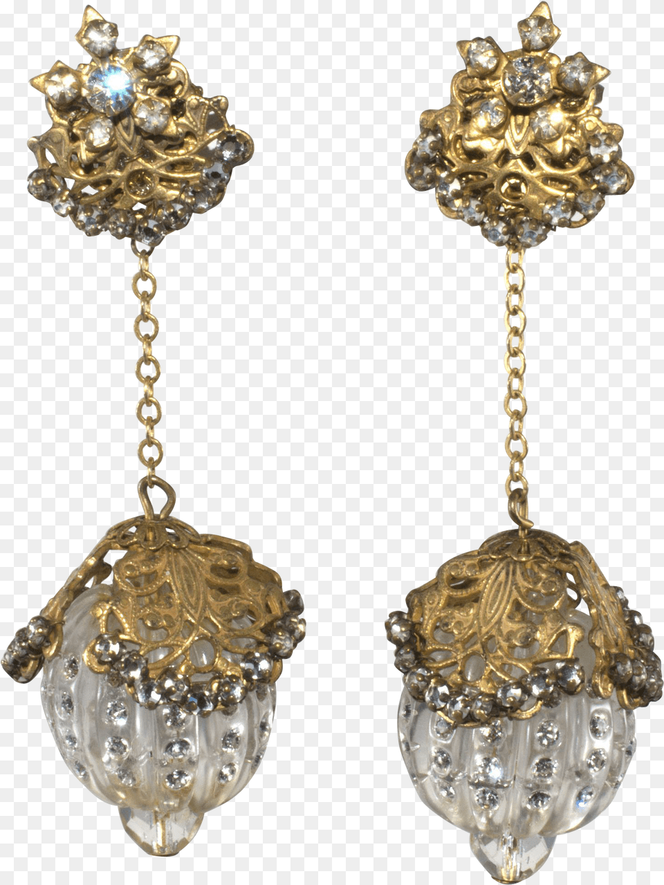 Miriam Haskell Long Dangle Glass Ball Earrings With Earrings, Accessories, Earring, Jewelry Png Image