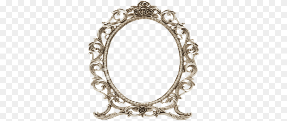 Mirror Frame Bored Background Gold Border Background Picture Frames, Oval, Photography Free Transparent Png