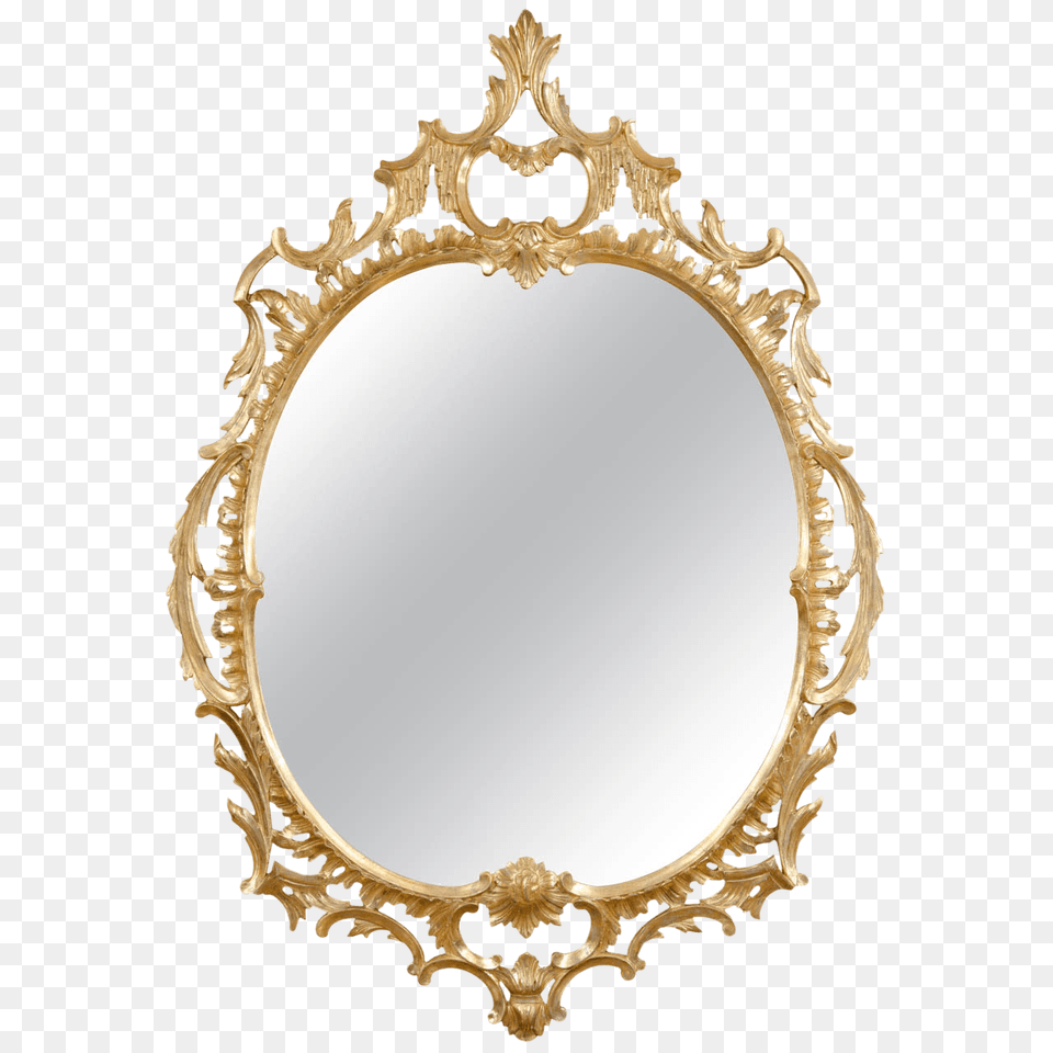 Mirror Gold Simple, Photography, Oval Png Image
