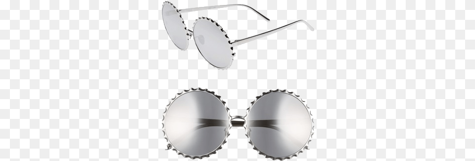 Mirrored 18 Karat Gold Trim Round Sunglasses Gold, Accessories, Glasses, Appliance, Ceiling Fan Png Image
