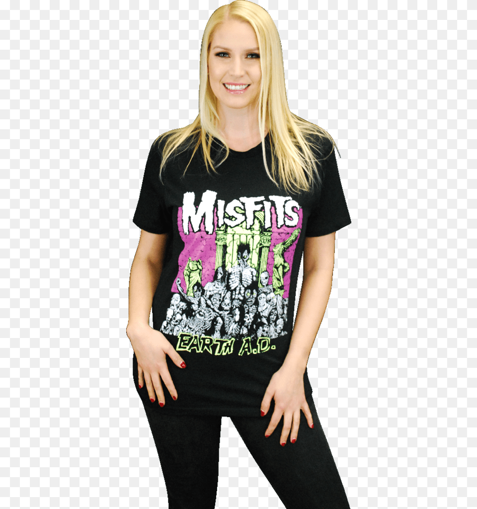 Misfits Earth A Girl, Adult, T-shirt, Person, Woman Png Image