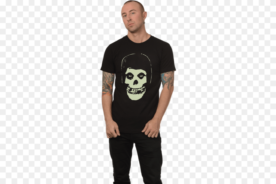 Misfits Quotglow In The Dark Hooded Fiendquot T Shirt Misfits Fiend Skull Tote Bag, Clothing, Person, Skin, T-shirt Free Png Download