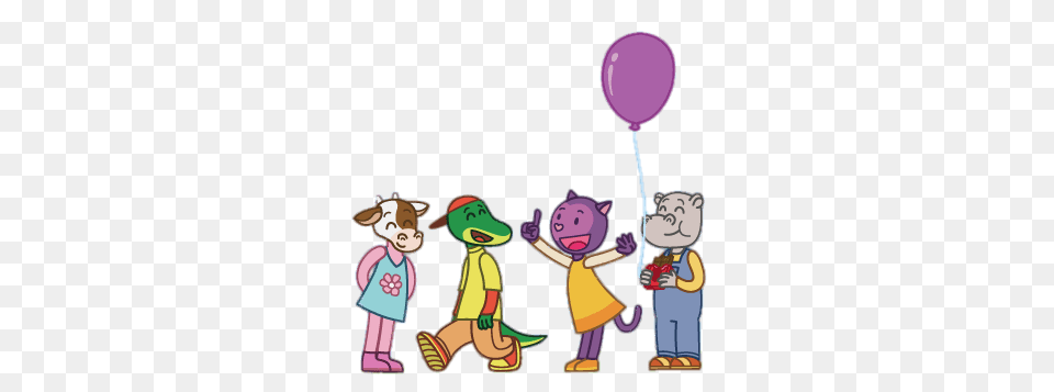 Misha The Purple Cat And Friends, Balloon, Cartoon, Baby, Person Free Transparent Png