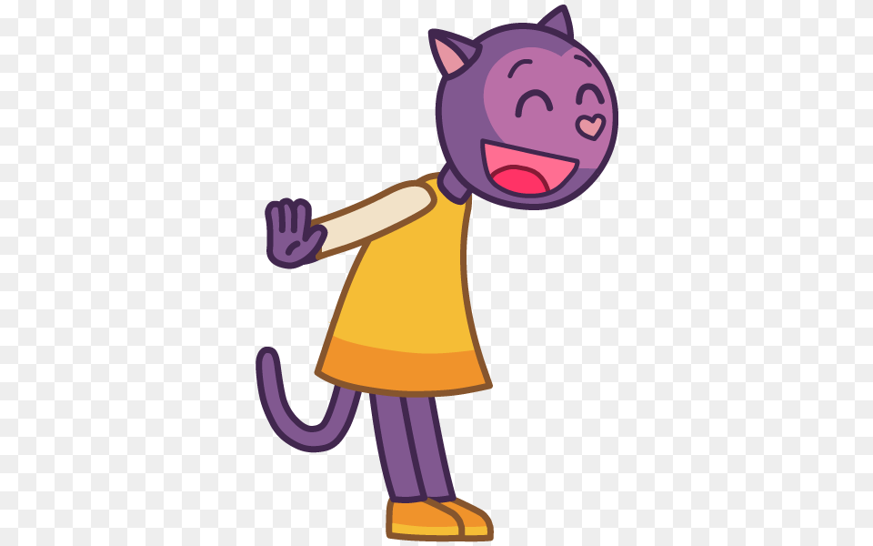 Misha The Purple Cat Laughing, Clothing, Coat, Cartoon Free Png