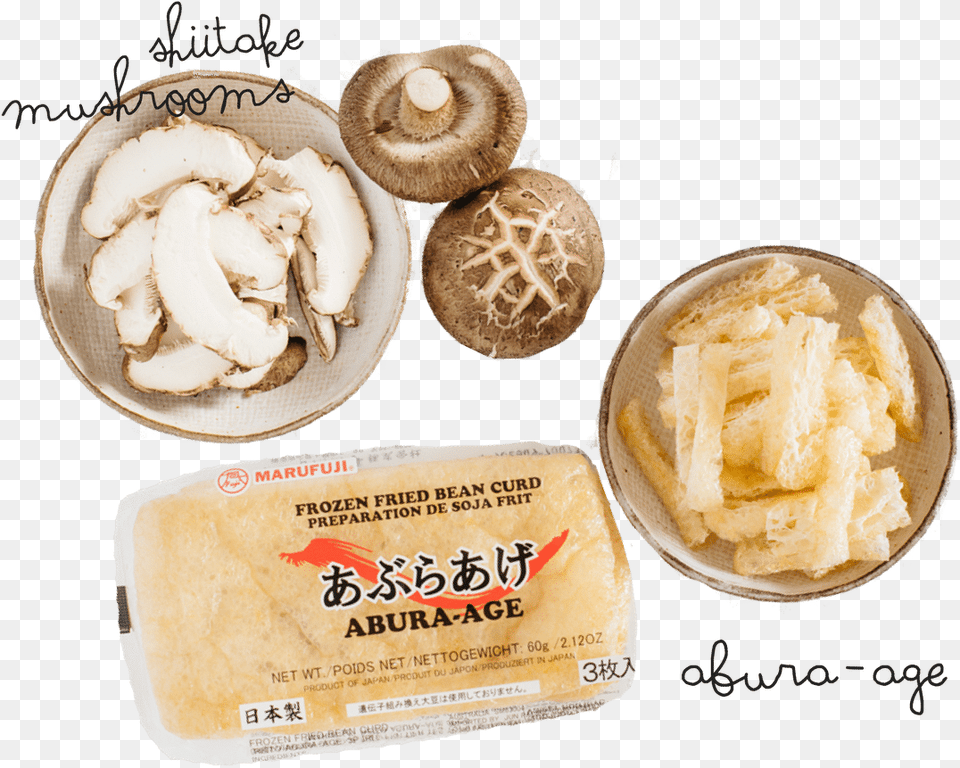 Miso Soup Ingredients Shiitake Mushrooms And Aburaage, Blade, Sliced, Plant, Knife Png Image