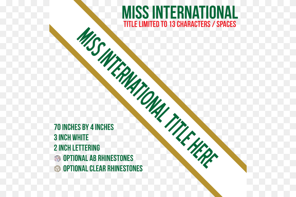 Miss International Sash Free Transparent Png