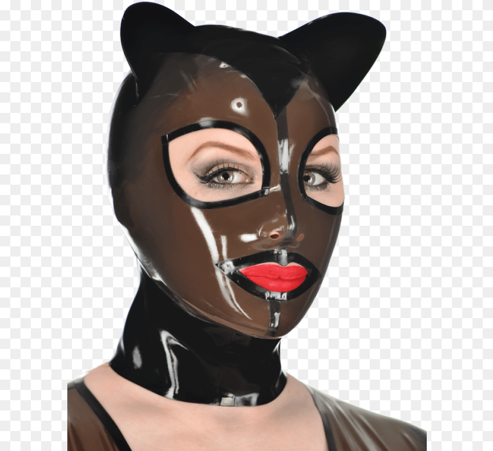 Miss Kitty Hood Cat Latex Hood, Adult, Female, Person, Woman Free Transparent Png