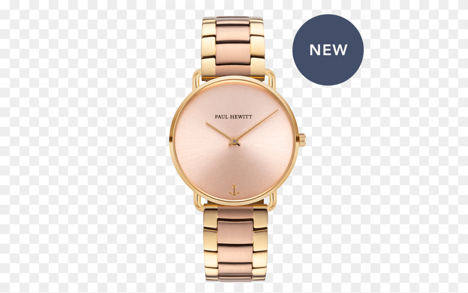 Miss Ocean Watch Rose Sunray Gold Metal Bicolor Paul Hewitt Watches, Arm, Body Part, Person, Wristwatch Free Png